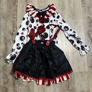 2 pc Spirit Clown Costume with Red and Black Details
